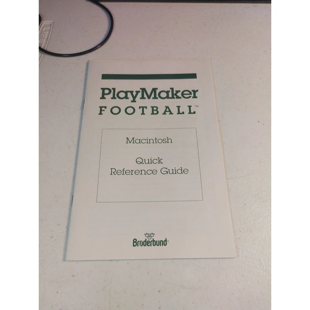Playmaker Football By Broderbund For Apple Macintosh 1991 3.5 Floppies CIB